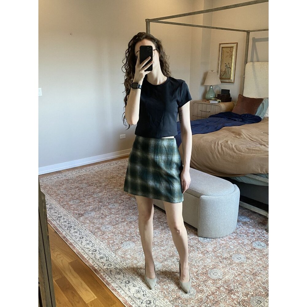 Primark Green Plaid Mini Skirt Y2K Bratz Vibes Size 8